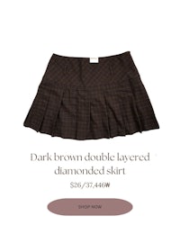 dark brown double layered diamond skirt