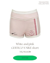 white and pink certico nike short