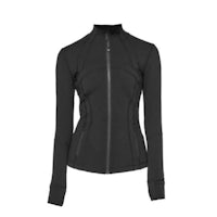 a women's black jacket with zippered cuffs