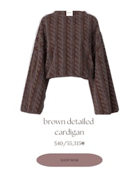 brown detailed cardigan