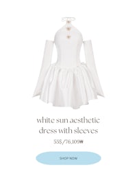 white sun aesthetic dress with sleeves