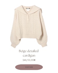 a sweater with the words bogue detailed cardigan