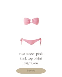 two pieces pink tank top bikini